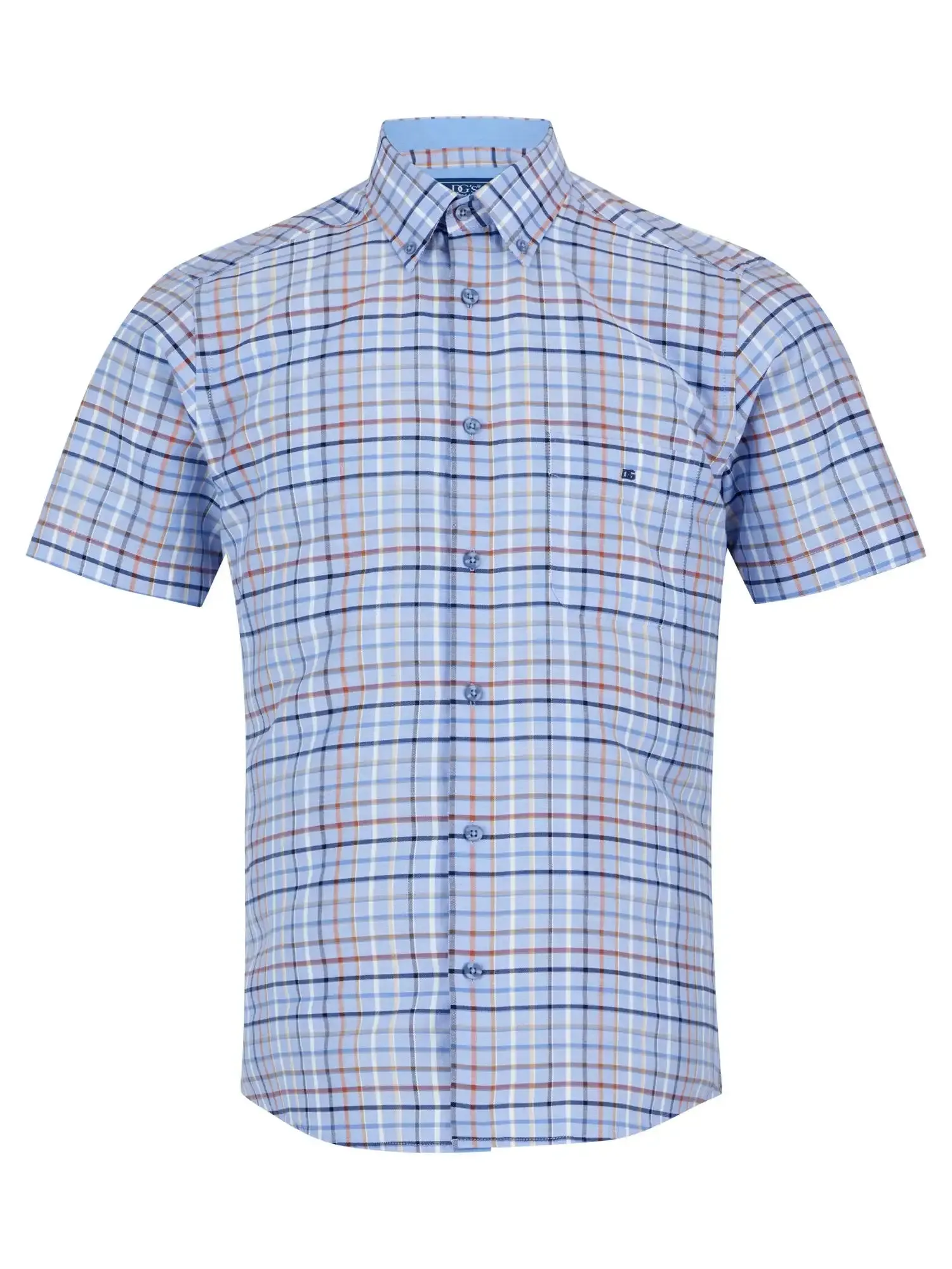 DG's Drifter Short Sleeve Shirt Light Blue Check