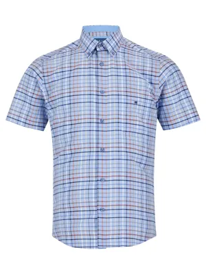 DG's Drifter Short Sleeve Shirt Light Blue Check