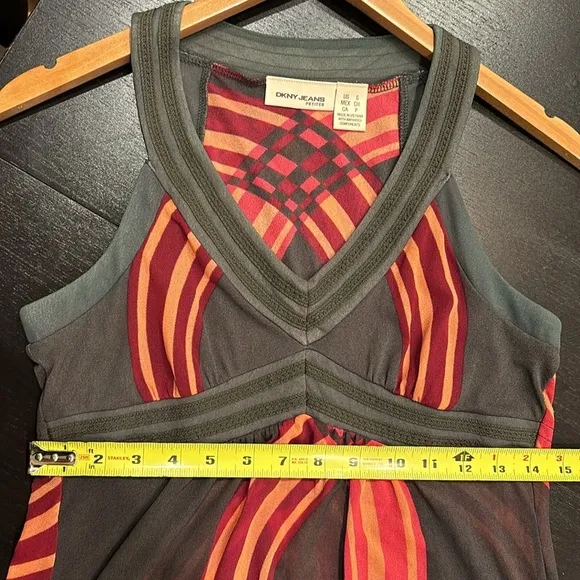 DKNY Jeans Womens Multicolor Geometric Print Sleeveless Mini Dress Size S