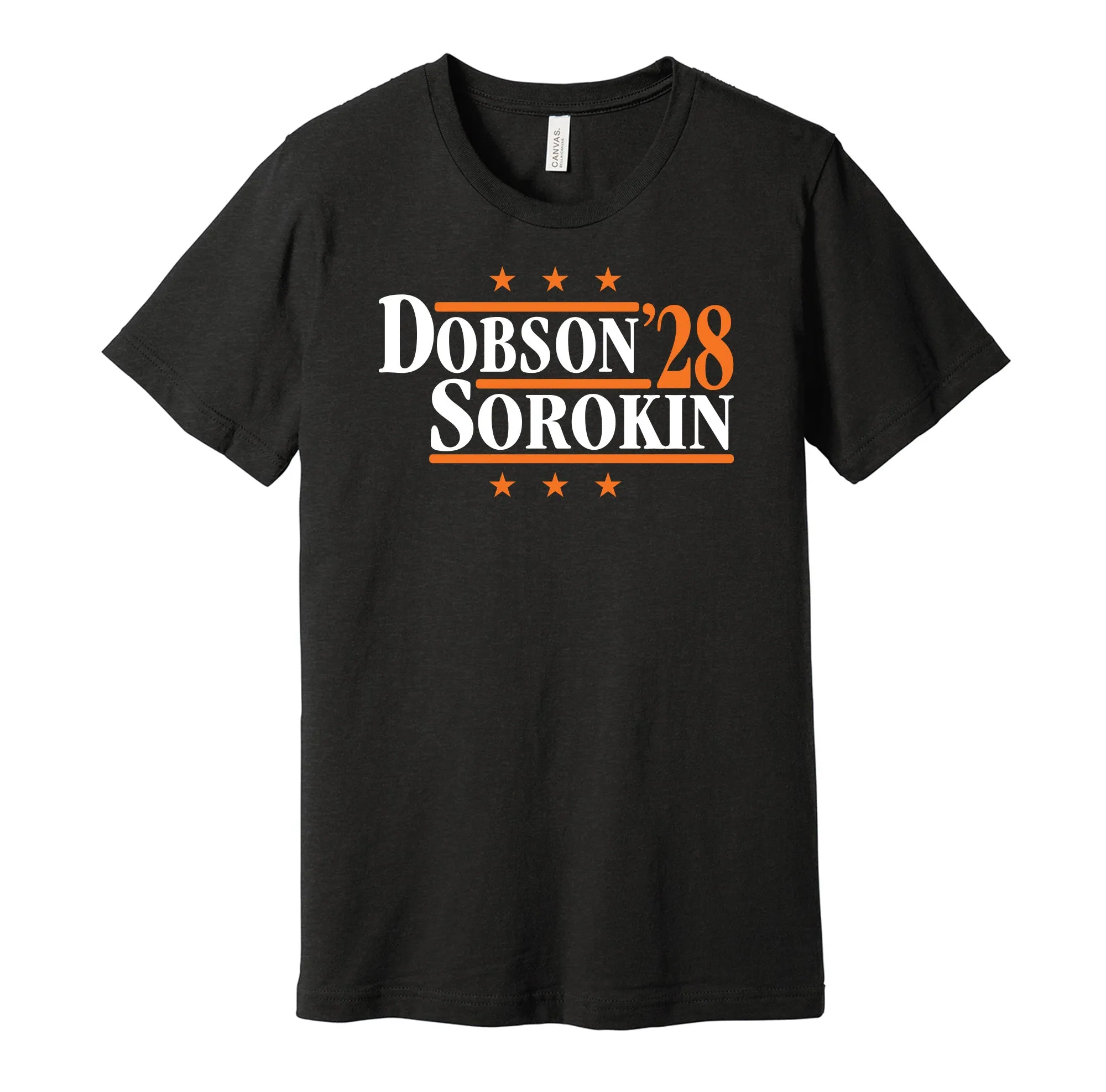 Dobson & Sorokin '28 - New York Hockey Political Campaign Parody T-Shirt - Hyper Than Hype Shirts
