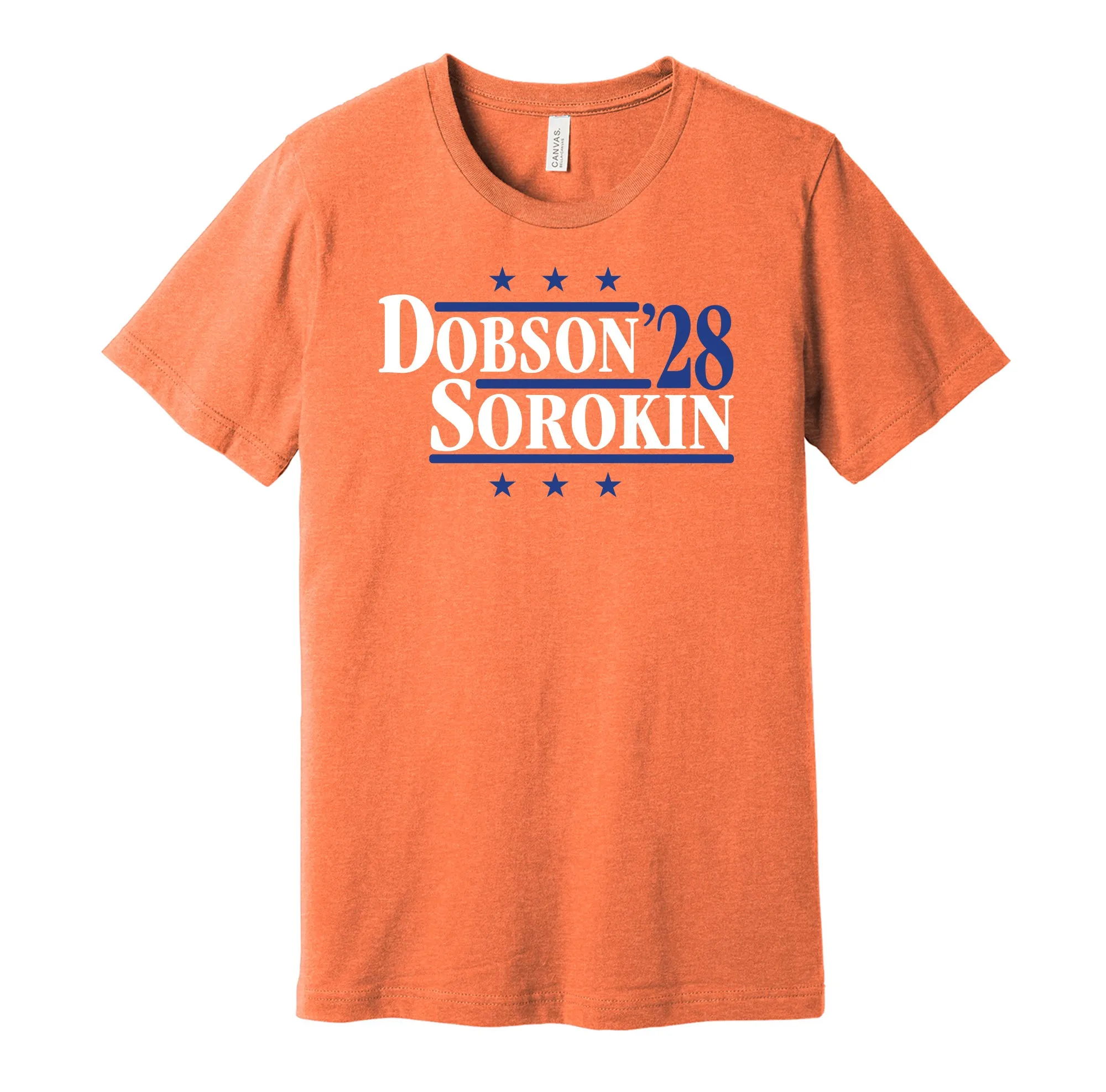 Dobson & Sorokin '28 - New York Hockey Political Campaign Parody T-Shirt - Hyper Than Hype Shirts