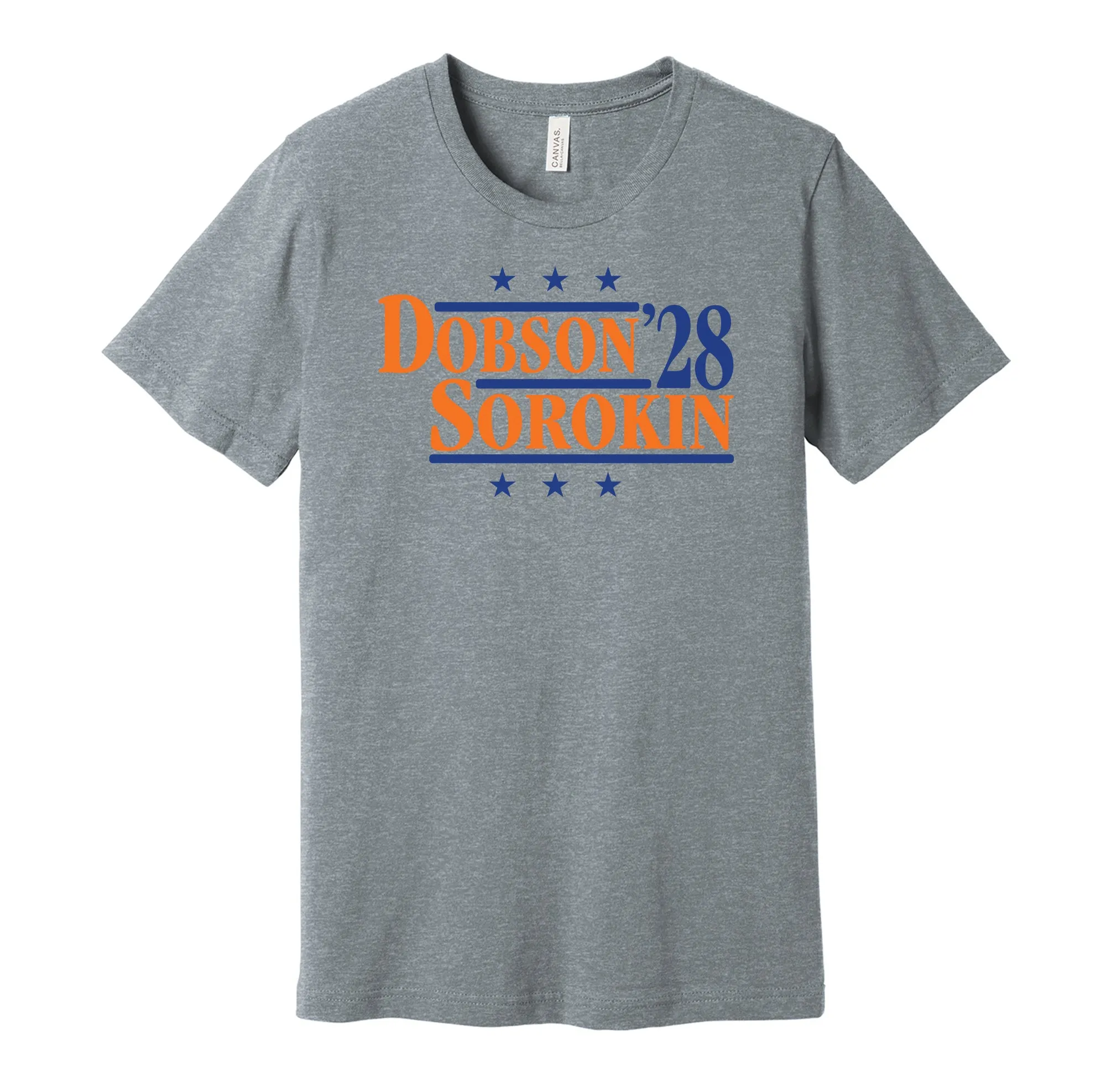 Dobson & Sorokin '28 - New York Hockey Political Campaign Parody T-Shirt - Hyper Than Hype Shirts