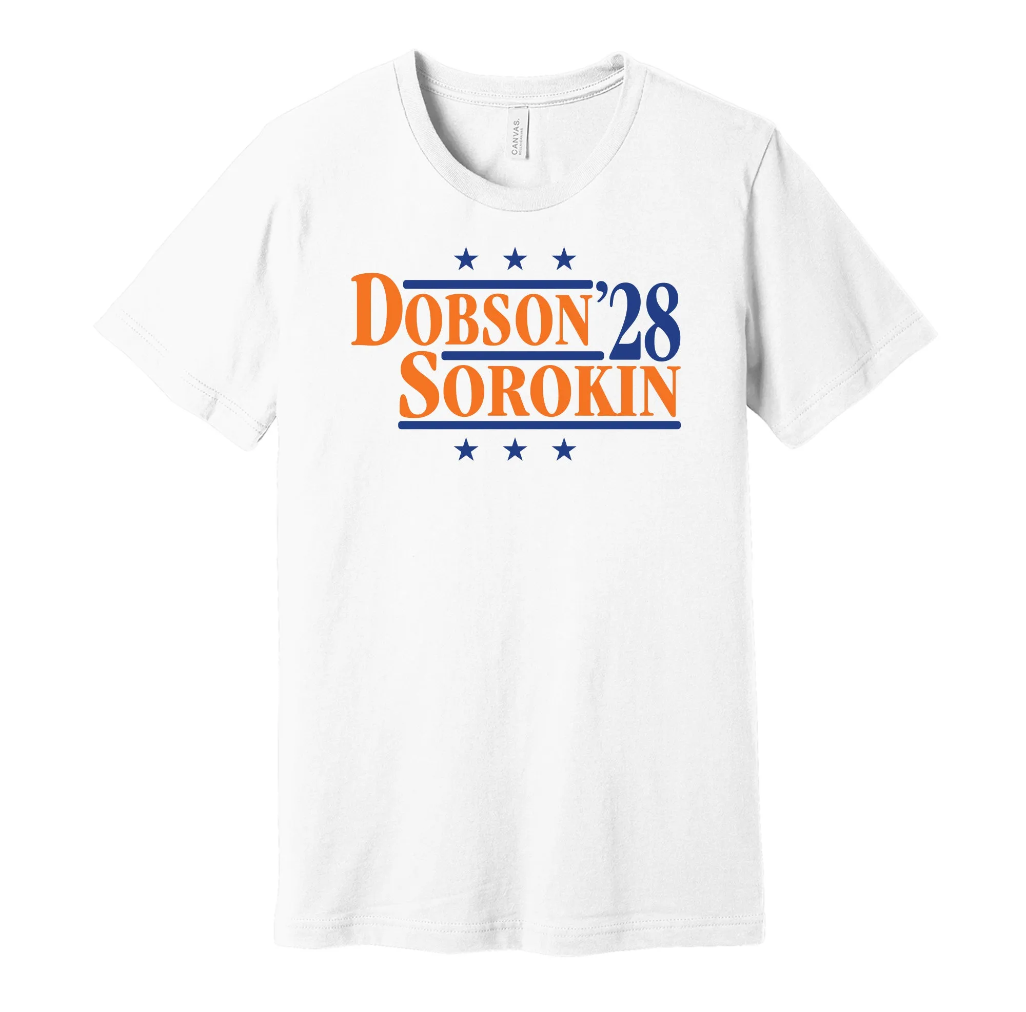 Dobson & Sorokin '28 - New York Hockey Political Campaign Parody T-Shirt - Hyper Than Hype Shirts