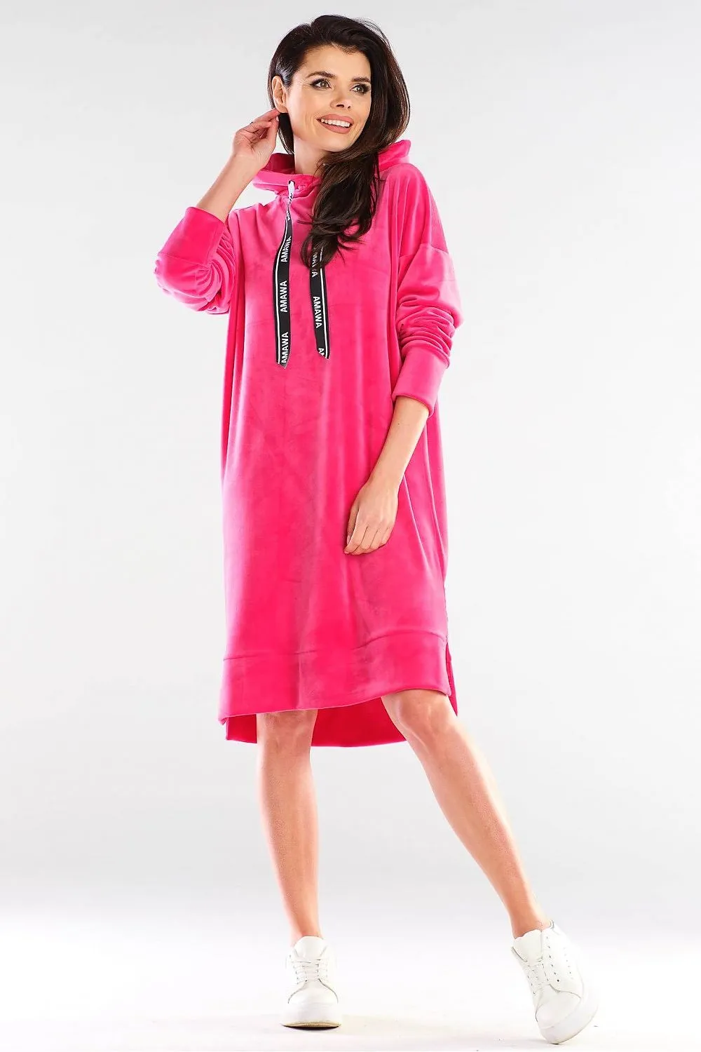 Draped Velour Relaxed Dress