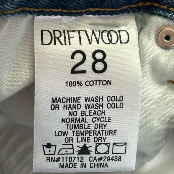 Driftwood Maui Goldie Shorts Floral Embroidered Flowers Denim Size 28 3”