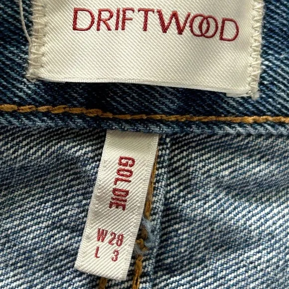 Driftwood Maui Goldie Shorts Floral Embroidered Flowers Denim Size 28 3”