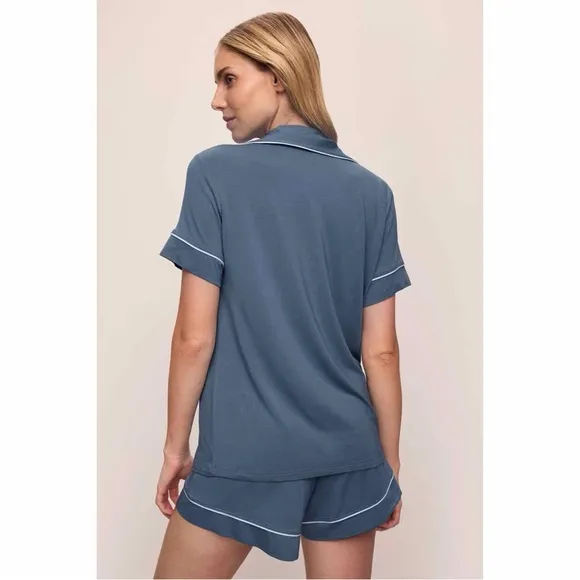 Eberjay Gisele Tencel Modal Relaxed Short PJ Set Large Teal Blue Comfy Pajamas