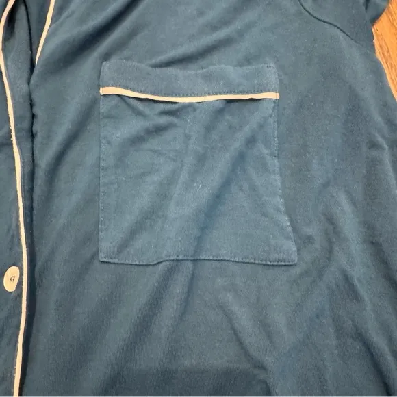 Eberjay Gisele Tencel Modal Relaxed Short PJ Set Large Teal Blue Comfy Pajamas