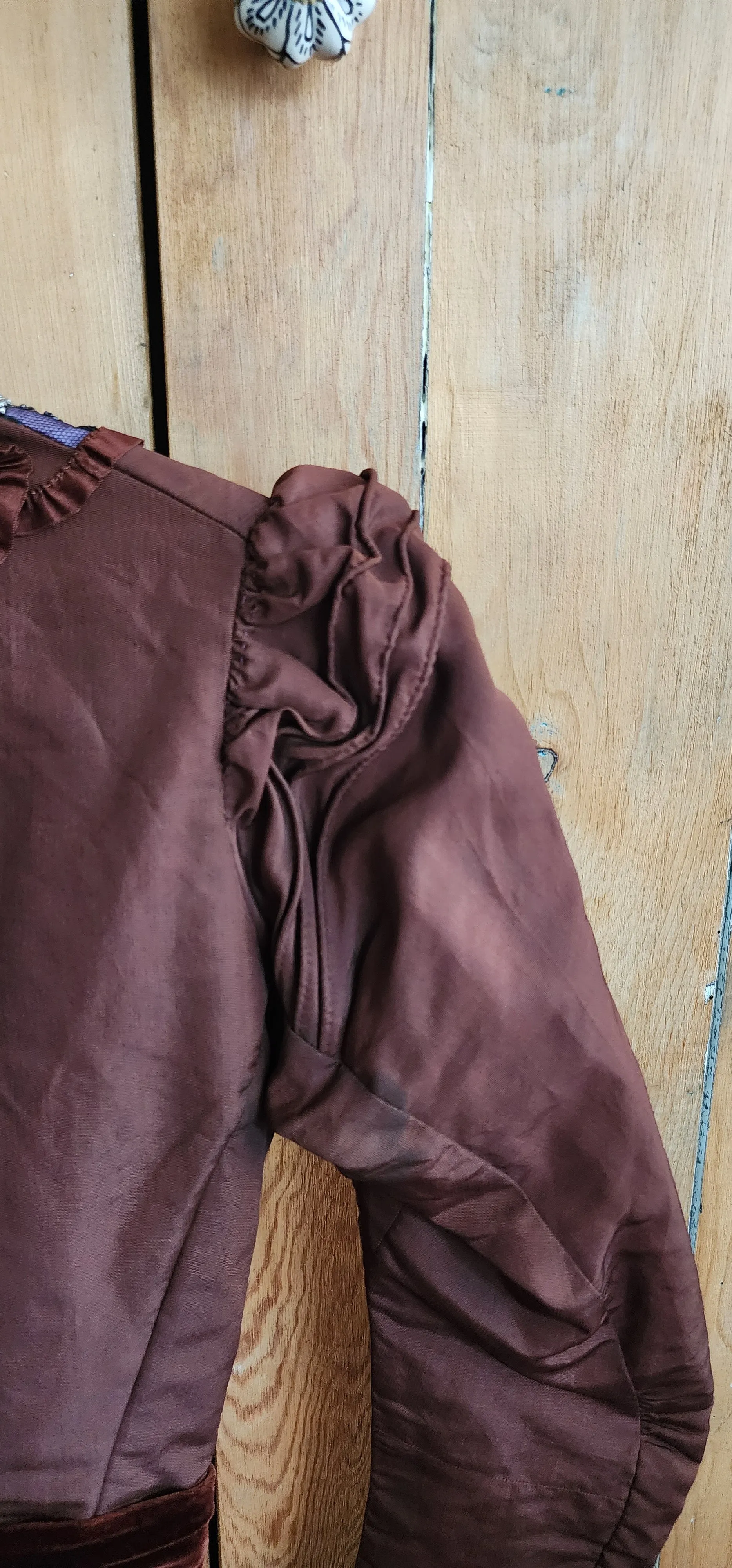 Edwardian Silk Beaded Jacket Brown Purple