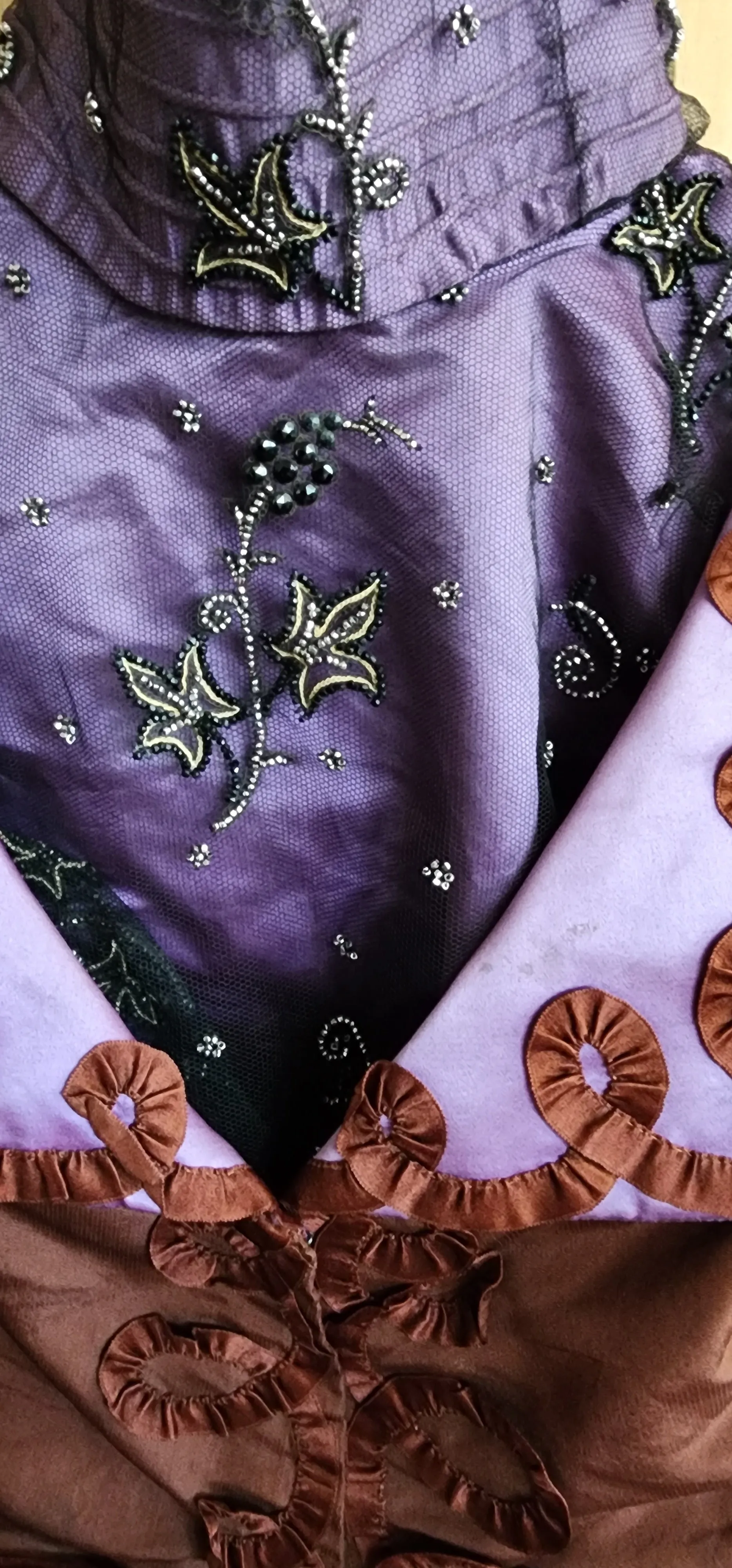 Edwardian Silk Beaded Jacket Brown Purple