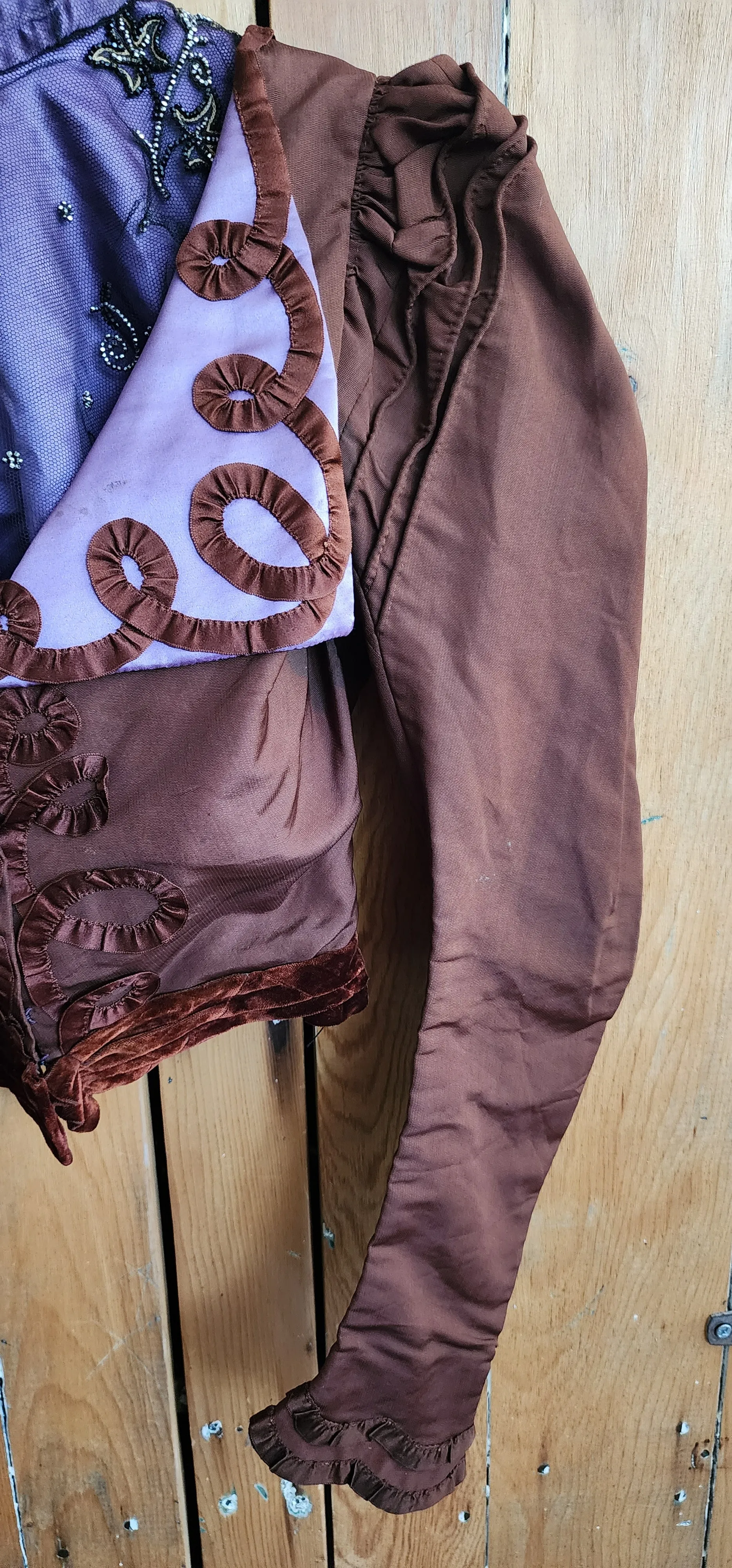 Edwardian Silk Beaded Jacket Brown Purple