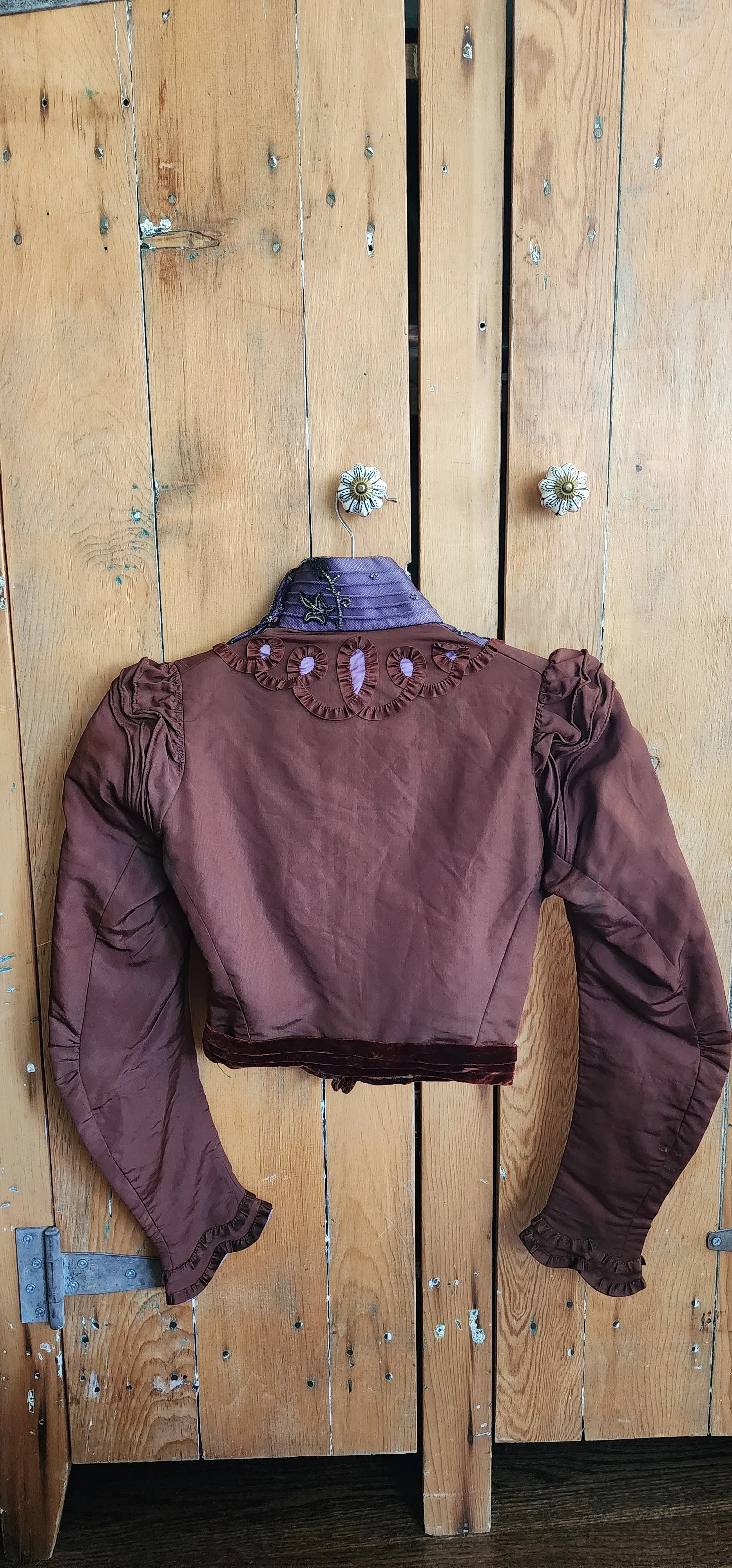 Edwardian Silk Beaded Jacket Brown Purple