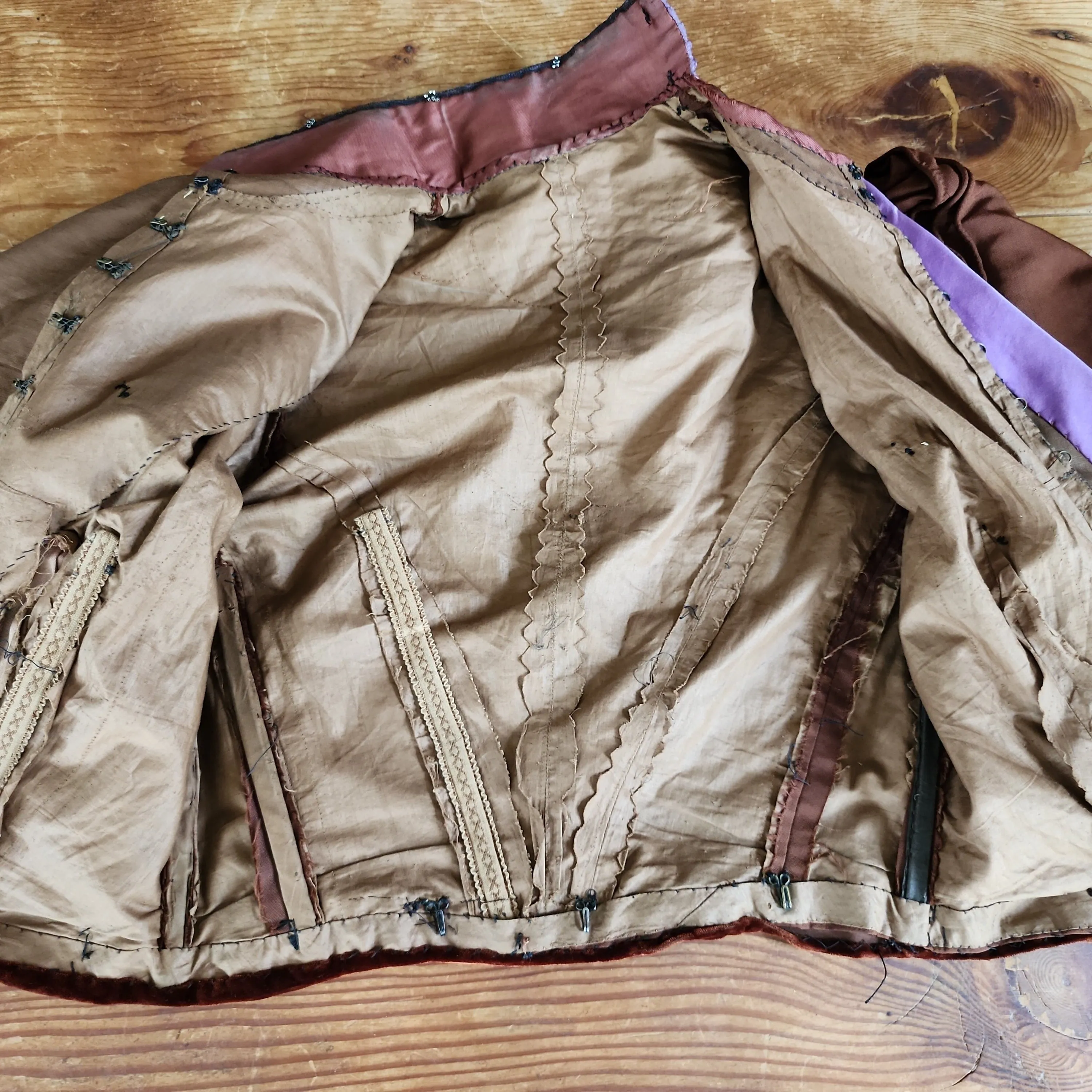 Edwardian Silk Beaded Jacket Brown Purple