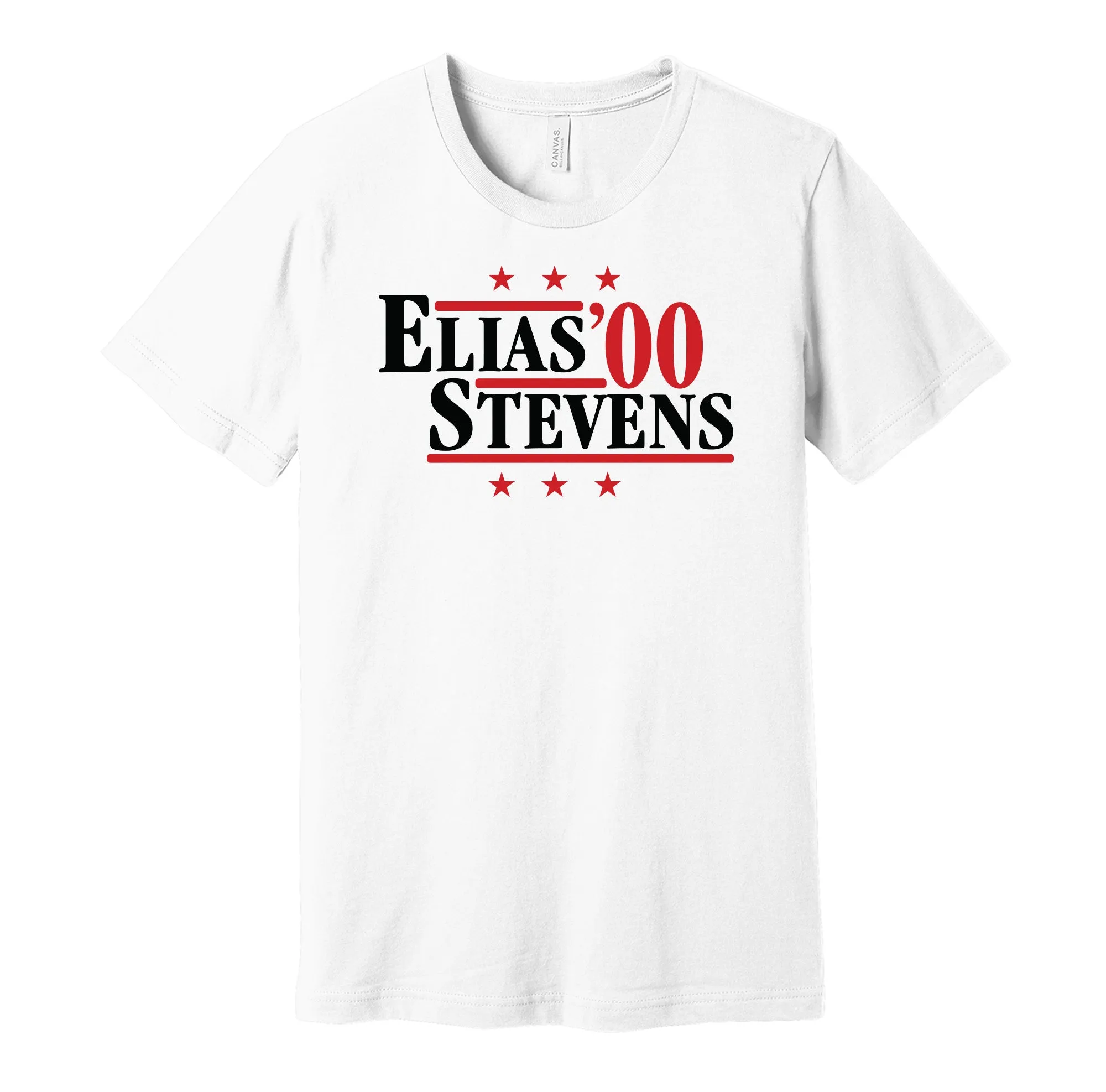 Elias & Stevens '00 - New Jersey Hockey Legends Political Campaign Parody T-Shirt - Hyper Than Hype Shirts