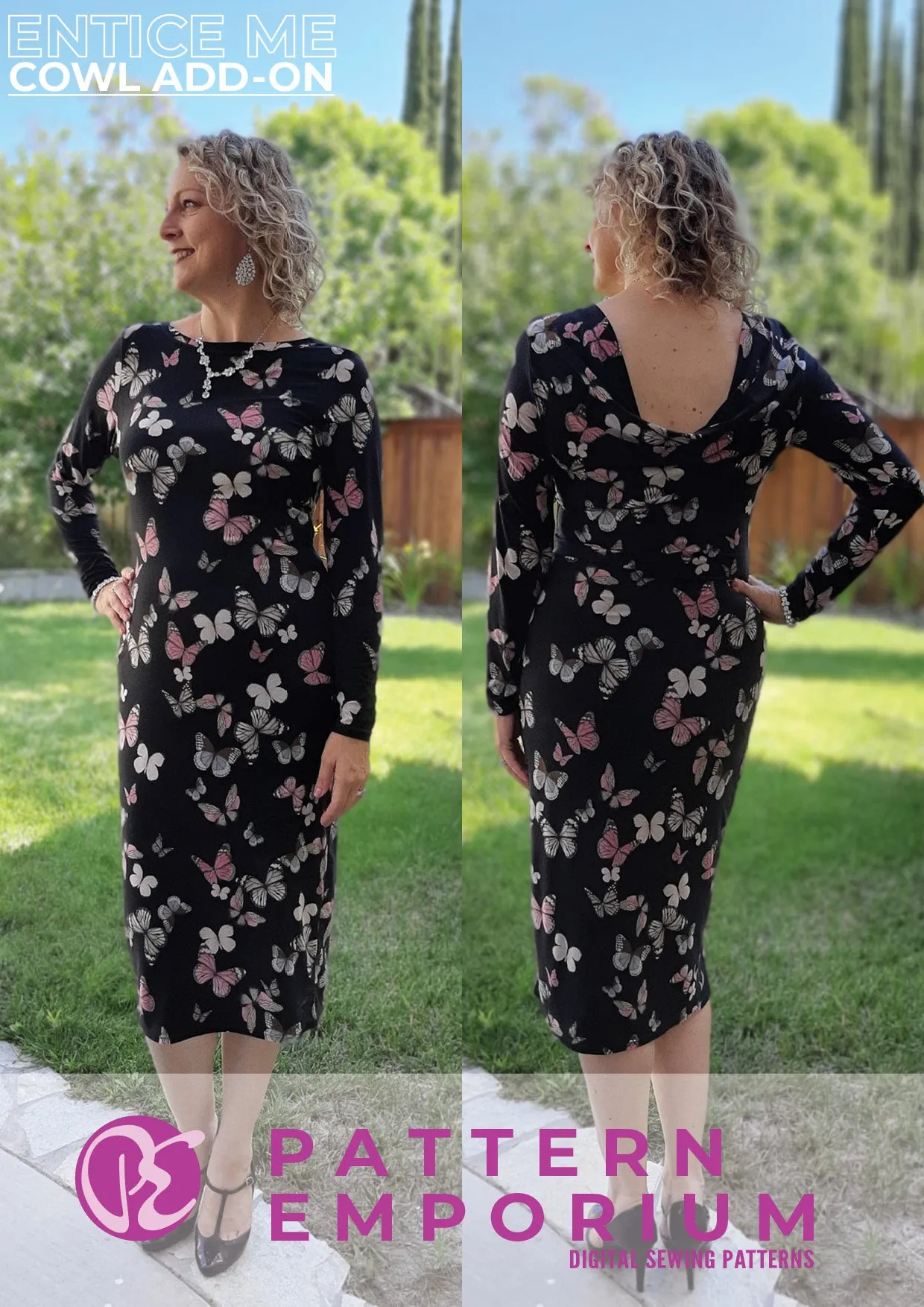 Entice Me Dress | Cowl Back Add-on Sewing Pattern