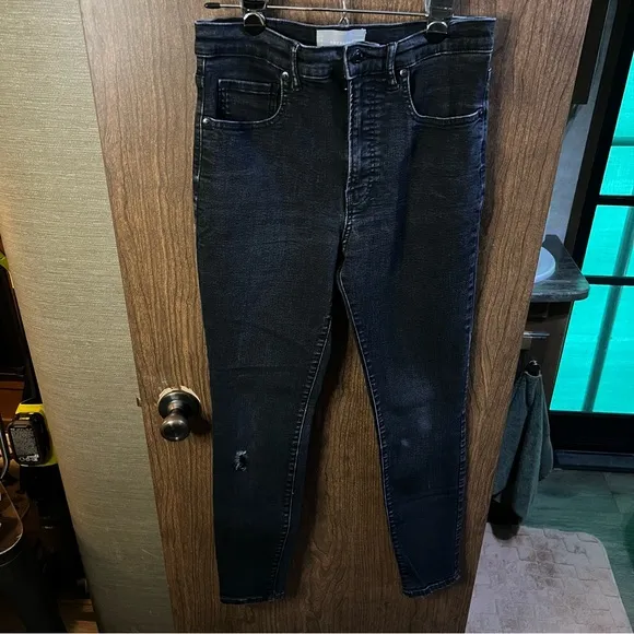 Everlane Jeans Womens Waist Black Denim High Rise Ankle Skinny size 30T