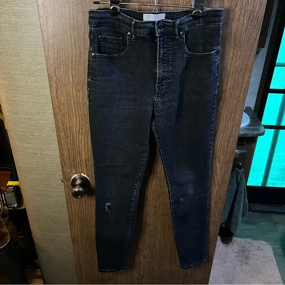 Everlane Jeans Womens Waist Black Denim High Rise Ankle Skinny size 30T