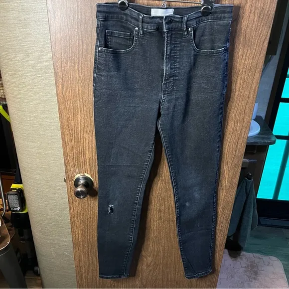 Everlane Jeans Womens Waist Black Denim High Rise Ankle Skinny size 30T