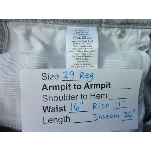Everlane The Summer Jean In Vintage Light Gray 29 Reg