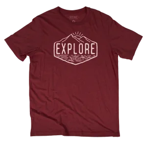 Explore Tee | Heather Cardinal