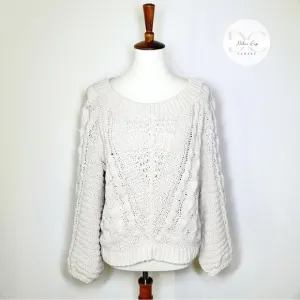 EXPRESS Cream Knit Sweater S