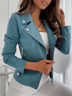 Felicia - women's biker jacket made of imitation leather