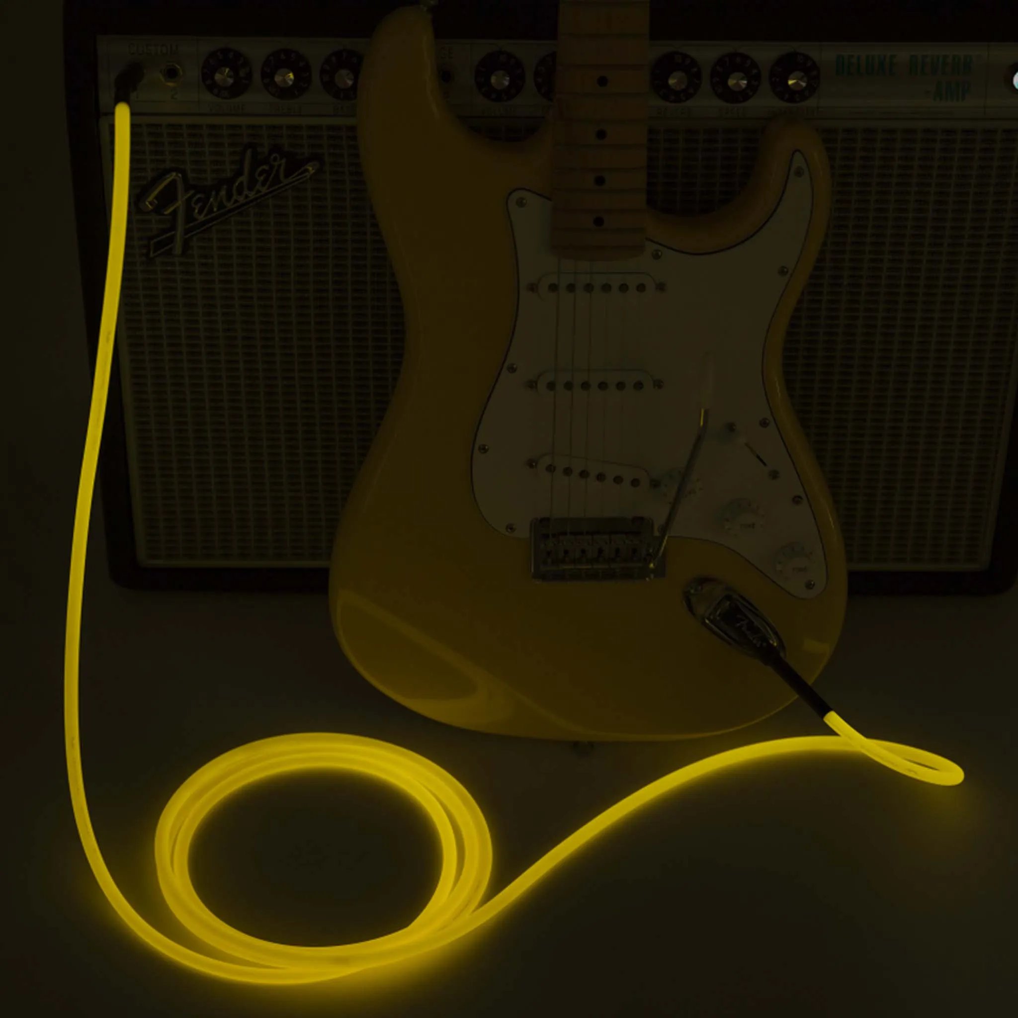 Fender 18.6 FT Professional Series Glow in the Dark Instrument Cable, Orange