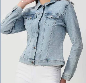 Fitted Denim Sparkle Jacket