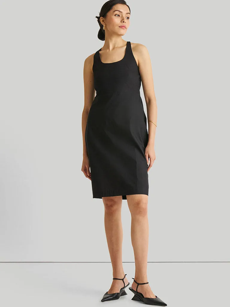 Fitted Knee Length Black Dress