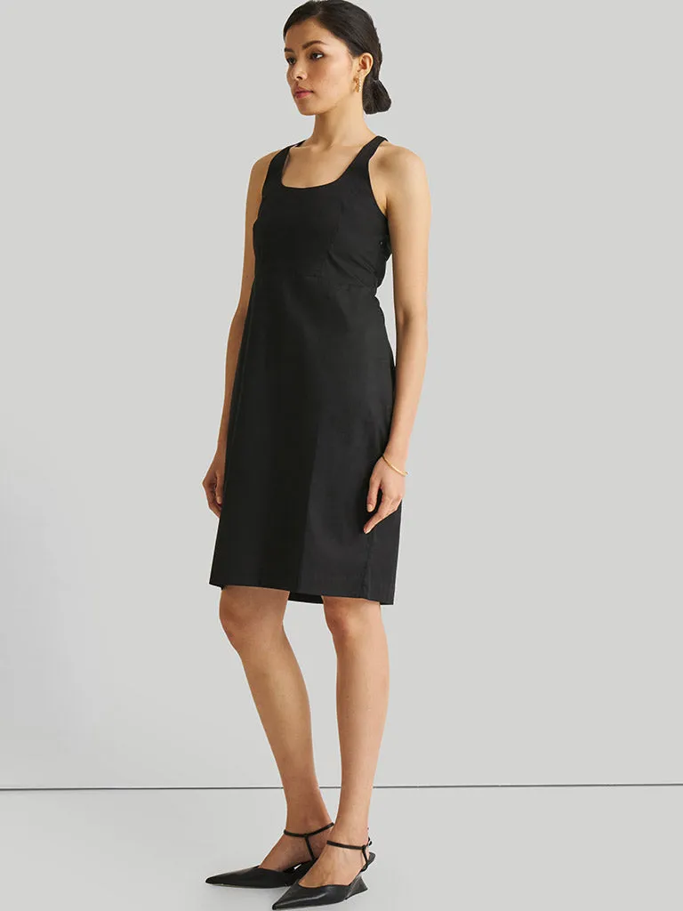Fitted Knee Length Black Dress