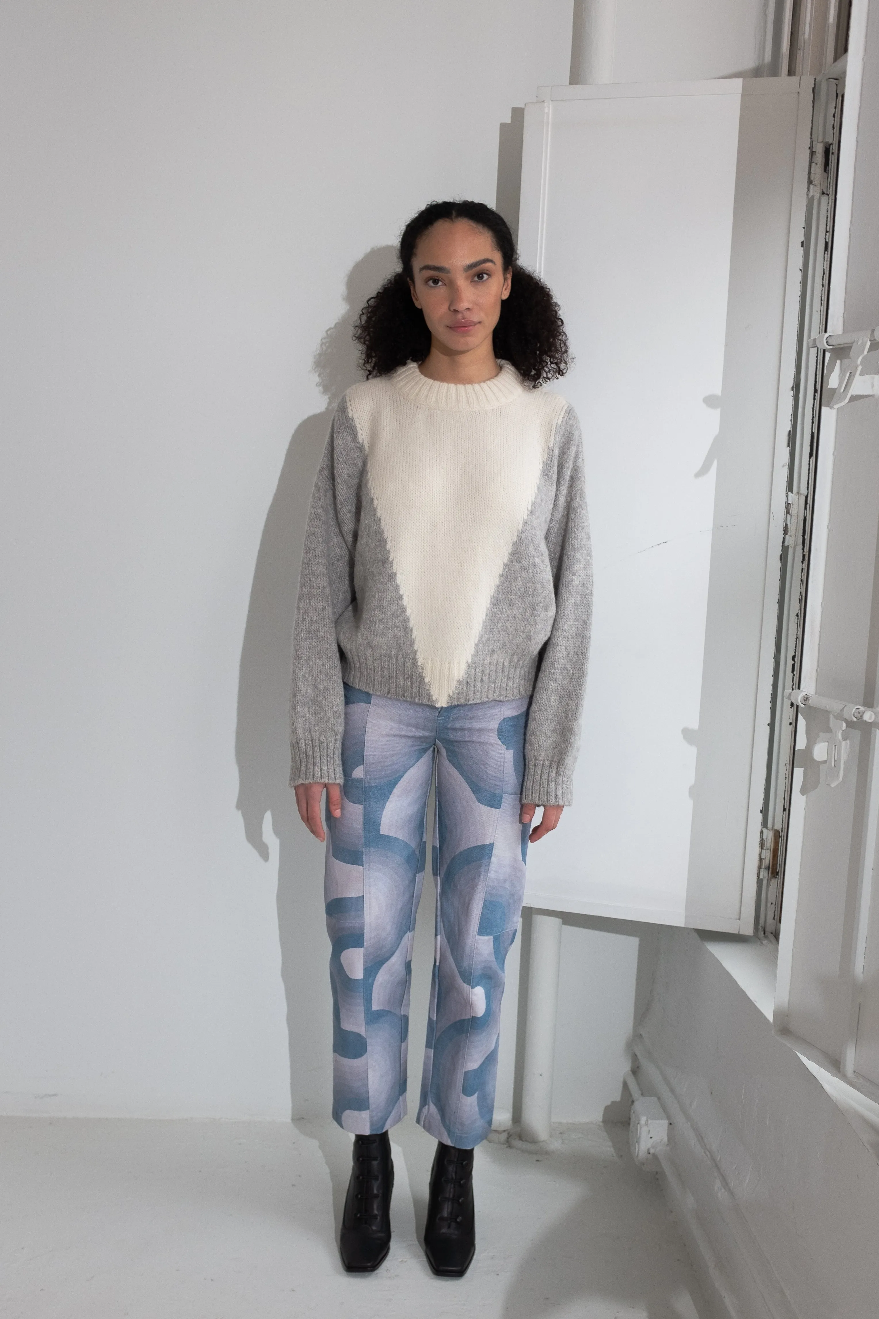 Folari Pullover - Grey/Cream