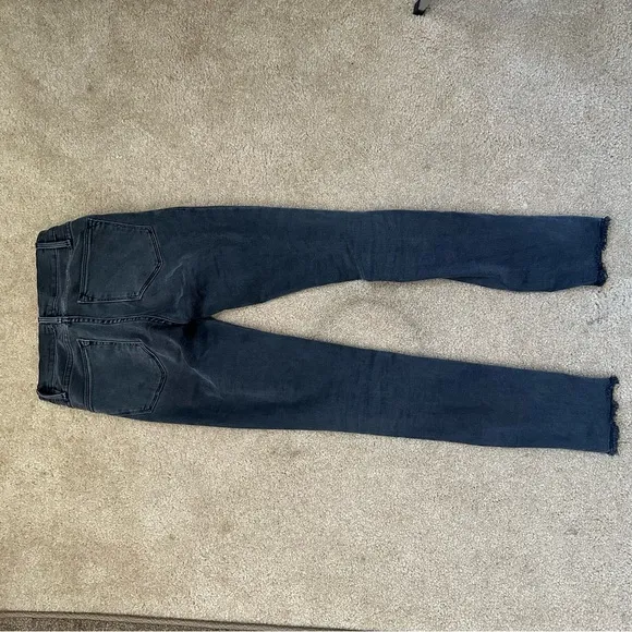 FRAME DENIM Le High SkinnyBlack/Gray Denim Raw Hem