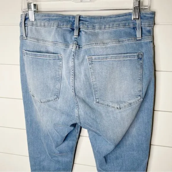 FRAME Le One High Rise Super Stretch Skinny Jeans Caspio Light Wash Size 2