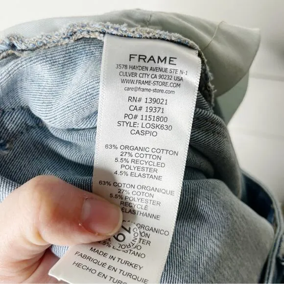 FRAME Le One High Rise Super Stretch Skinny Jeans Caspio Light Wash Size 2