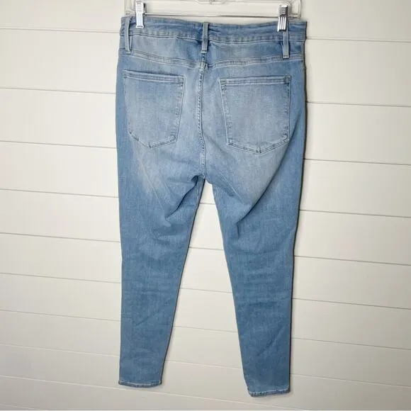 FRAME Le One High Rise Super Stretch Skinny Jeans Caspio Light Wash Size 2