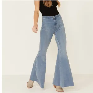 Free People Light Wash High Rise Just Float on Flare Jeans