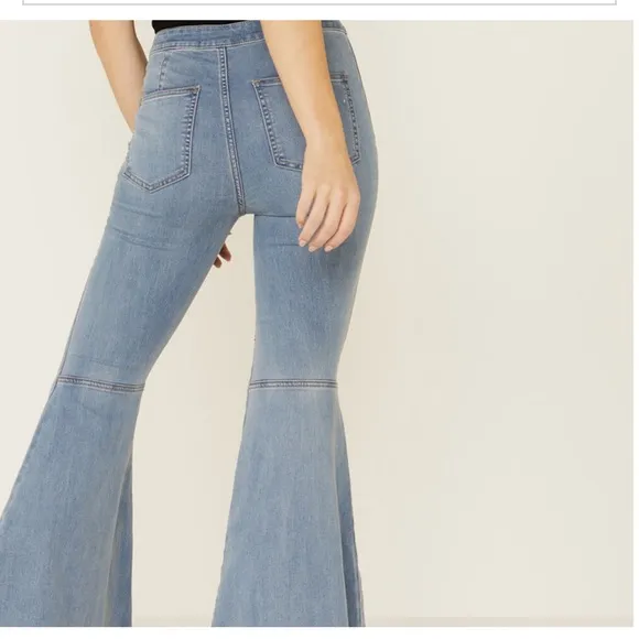 Free People Light Wash High Rise Just Float on Flare Jeans