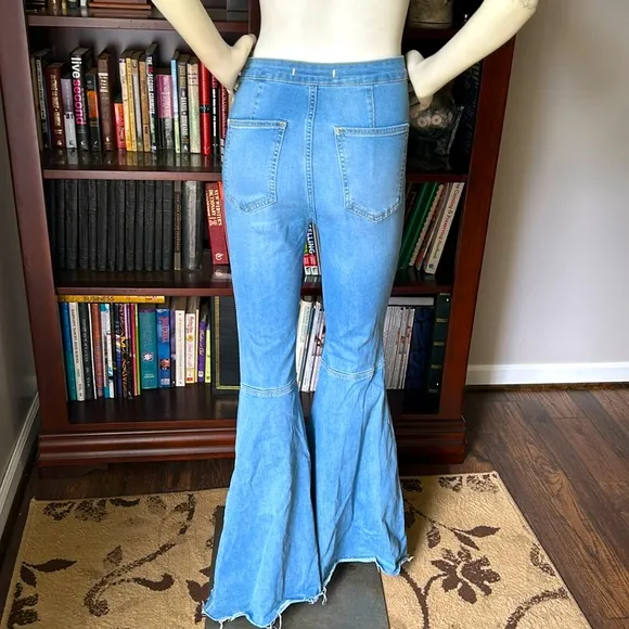 Free People Light Wash High Rise Just Float on Flare Jeans