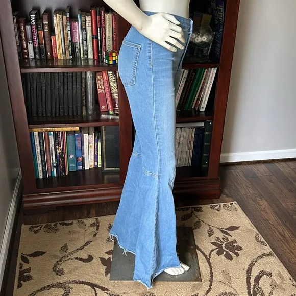 Free People Light Wash High Rise Just Float on Flare Jeans
