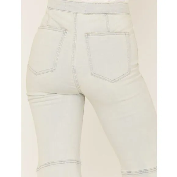FREE PEOPLE NWT Light Wash High Rise Youthquake Cropped Flare Jeans Size 30