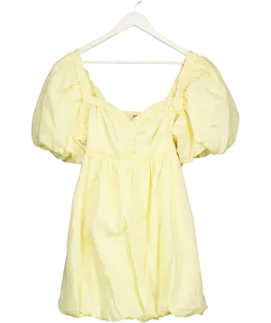 Free People Yellow Rendezvous Me Mini Dress UK L
