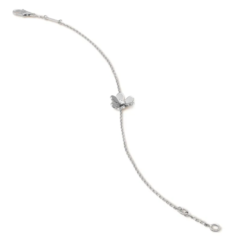 Frivole Clover White Gold-Plated Mirror-Polished Chain Bracelet