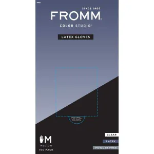 FROMM COLOR STUDIO LATEX POWDER FREE MEDIUM GLOVES 100 PACK -#D8011 (11)