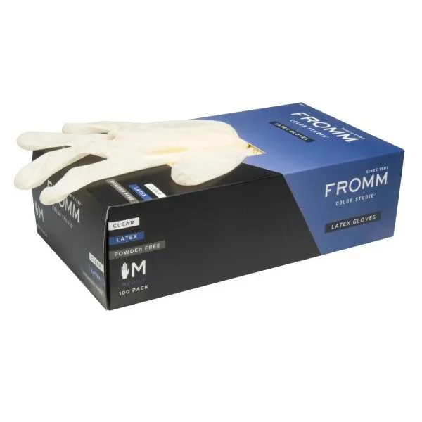 FROMM COLOR STUDIO LATEX POWDER FREE MEDIUM GLOVES 100 PACK -#D8011 (11)