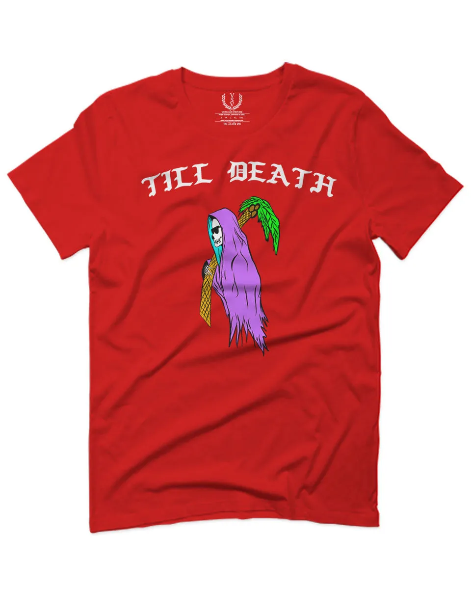 Front Good Vibe Summer Palm Graphic Til Death Cool Bones Surf Society For men T Shirt