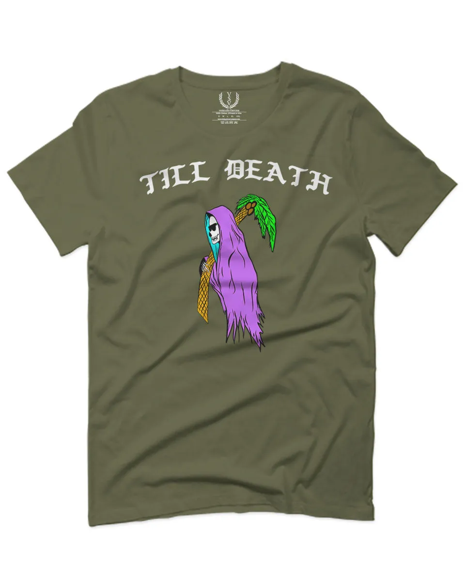 Front Good Vibe Summer Palm Graphic Til Death Cool Bones Surf Society For men T Shirt
