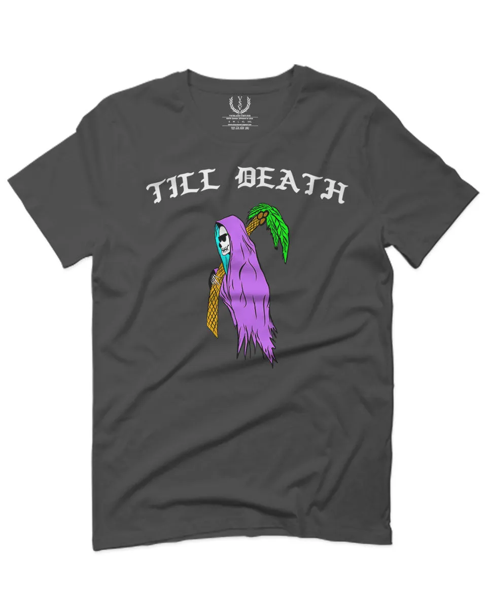 Front Good Vibe Summer Palm Graphic Til Death Cool Bones Surf Society For men T Shirt