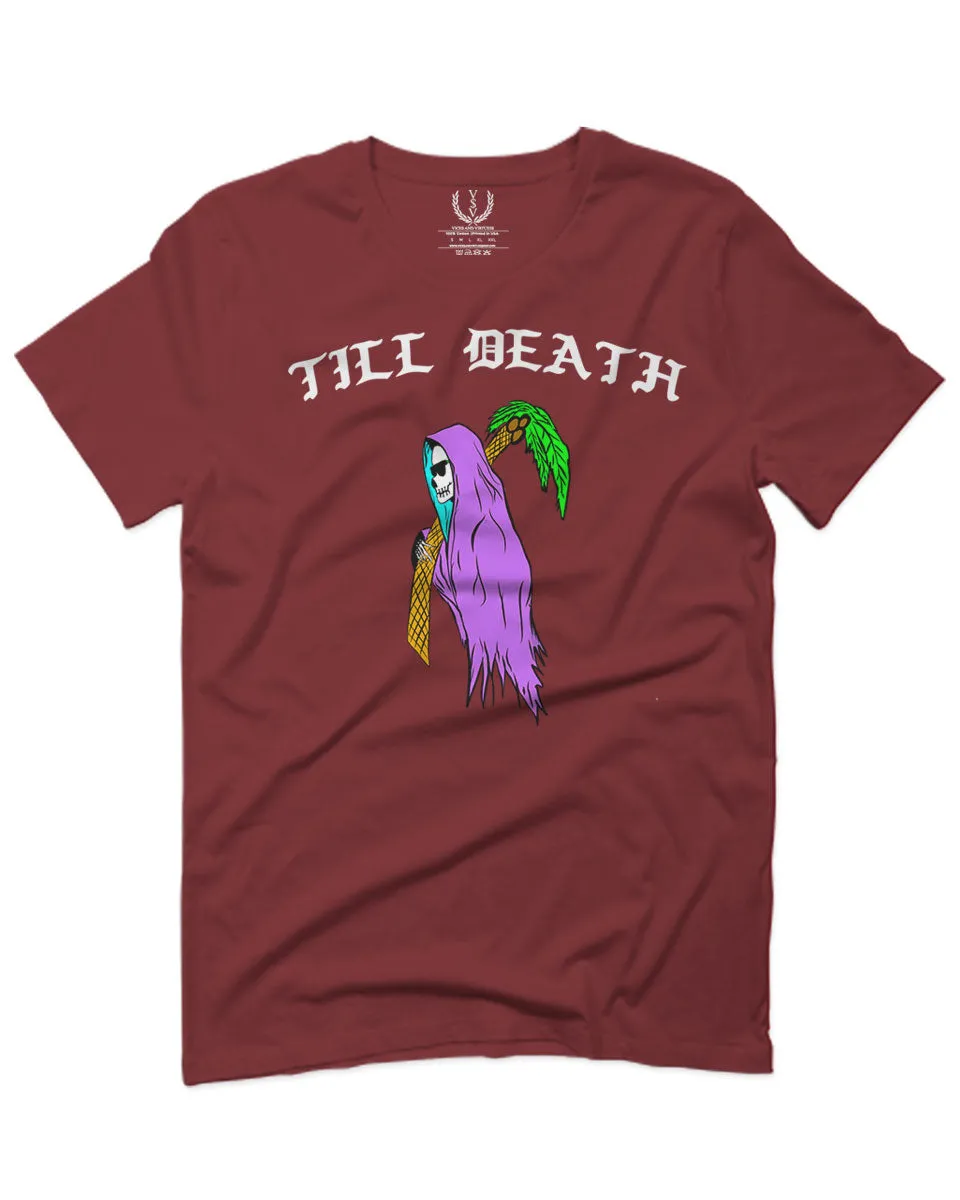 Front Good Vibe Summer Palm Graphic Til Death Cool Bones Surf Society For men T Shirt