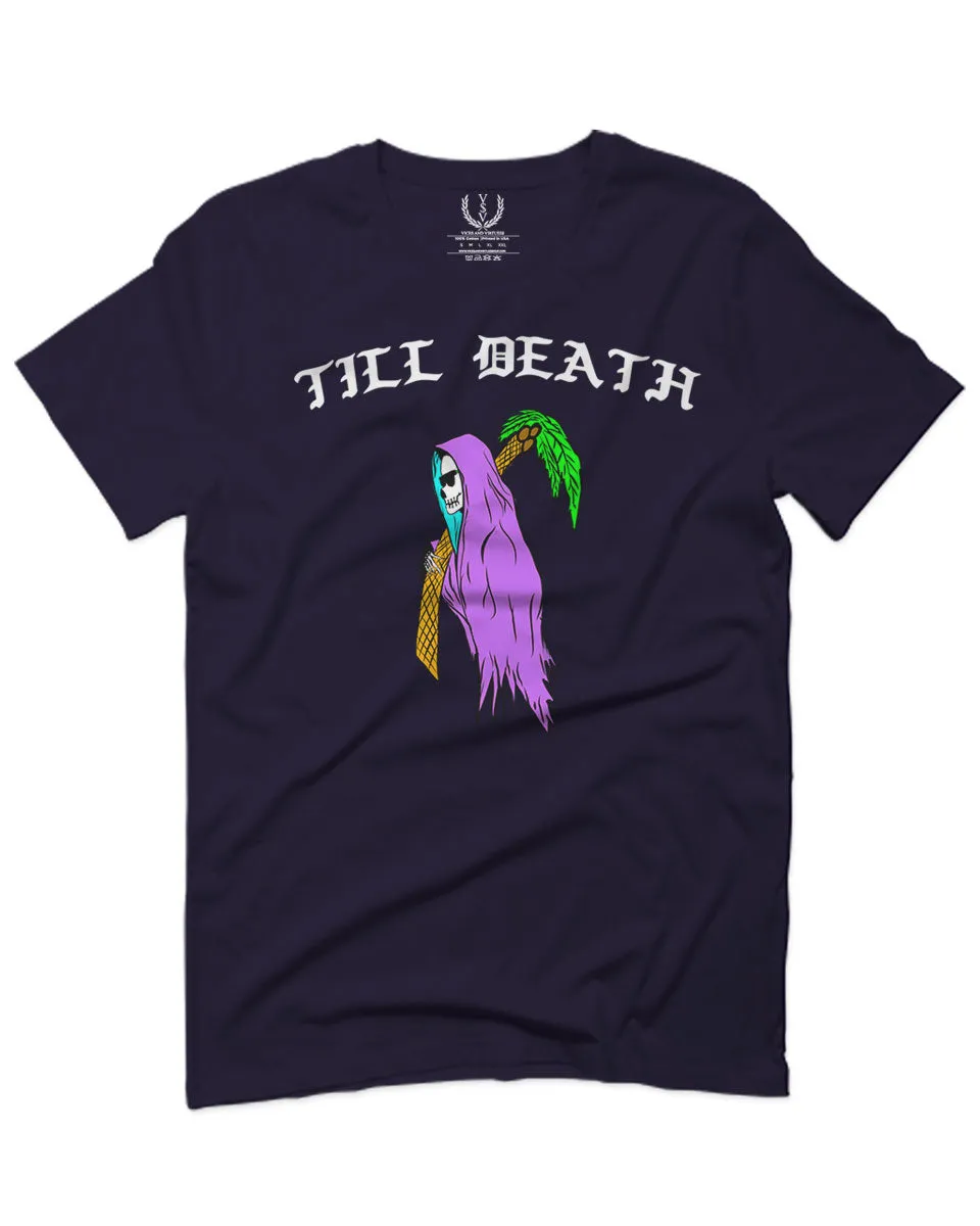 Front Good Vibe Summer Palm Graphic Til Death Cool Bones Surf Society For men T Shirt