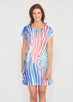 Fruity Stripes (14272) ~ French Terry Short Sleeve Crew Dress